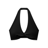 Pleated Halter Performance Bra